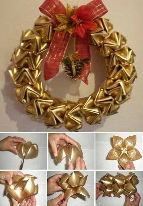 Recycle Plastic Bottles And Turn Them Into Christmas Ornaments Recycled Parol, Christmas Parol, Recycled Christmas Decorations, Plastic Bottle Flowers, Plastic Bottle Art, Diy Plastic Bottle, Plastic Bottle Crafts, Christmas Wreaths Diy, Christmas Crafts For Kids