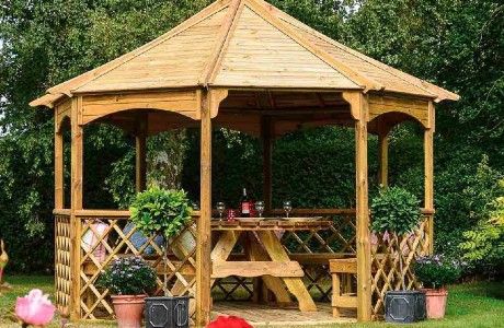 Wooden Garden Gazebo, Pergola Metal, Diy Gazebo, Modern Gazebo, Cedar Roof, Lattice Trellis, Trellis Panels, Wooden Gazebo, Pergola Design