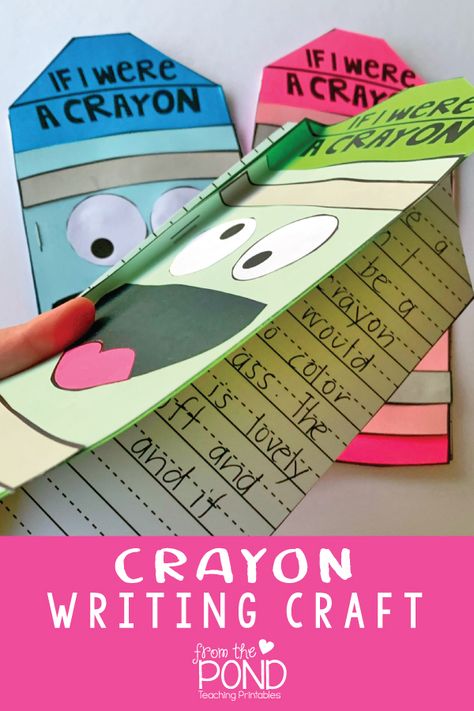 Crayon writing craft for back to school fun! If I were a Crayon Back To School Craft 2nd Grade, The Day The Crayons Quit Art, The Crayons Go Back To School, The Day The Crayons Quit Activities, Magical Classroom, Writing Paragraphs, Crayon Activities, September Writing, Colorful Classroom