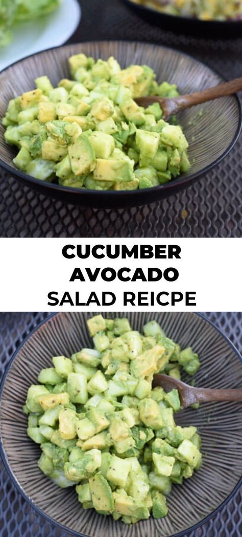 The easiest cucumber avocado salad in all the land. Can we even call this a recipe? 3 ingredients + 5 minutes= glorious summer side dish perfection. Is there anything that isn’t improved by adding avocados to it? I think not. I used to turn my nose up at avocados (not a shocking thing for me back in the day) but I distinctly remember ordering sandwiches with one of my best friends in high school and she ordered smashed avocado on her sandwich. Cucumber Avocado Salad, Avocado Dessert, Summer Side Dish, Avocado Salad Recipes, Cucumber Avocado, Smashed Avocado, Photo Food, Cucumber Recipes, Summer Side Dishes