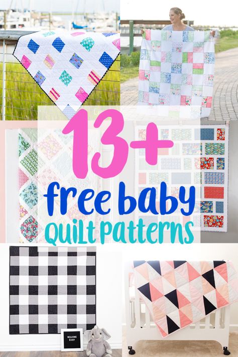 13+ Free Baby Quilt Patterns to Sew - Charming Baby Quilt Patterns Quilt Patterns For Beginners, Free Baby Quilt Patterns, Sew Baby, Baby Quilt Pattern, Baby Quilt Patterns, Beginner Quilt Patterns, Easy Quilt Patterns, Beginner Sewing Projects Easy, Boy Quilts