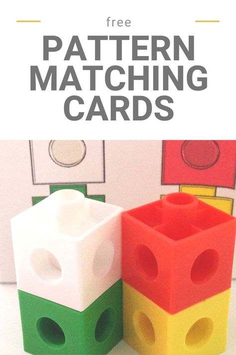 Pattern Cards Preschool Free Printables, Free Unifix Cube Printables, Unifix Pattern Cards Free, Math Cube Printables, Free Unifix Cube Pattern Cards, Pattern Block Activities, Math Cube Pattern Cards Free Printable, Cube Patterns Printables Free, Snap Cube Patterns Printables Free