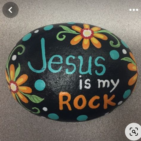 Jesus Is My Rock, Inspirational Rocks, Diy Rock Art, Stone Art Painting, Christian Crafts, Painted Rocks Kids, My Rock, Vbs Crafts, Painted Rocks Craft