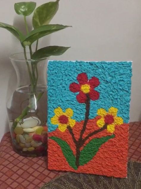 DIY with Tissue paper and canvas Crafting With Tissue Paper, Tissue Paper Art On Canvas Diy Wall, Tissue Art Paintings, Tissue Paper Painting Ideas, Texture Painting With Tissue Paper, Tissue Art Ideas, Toilet Paper Painting, Tissue Paper Texture Art, Paper Mache On Canvas