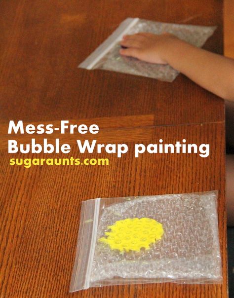 Mess-free painting with an added sensory component...Bubble Wrap! This is a great fine motor strengthening activity. MUST try this!! Bubble Wrap Painting, Mess Free Painting, Insect Activities, Free Paint, Free Painting, Crafts Preschool, Sensory Processing, Cursive Writing, Toddler Art