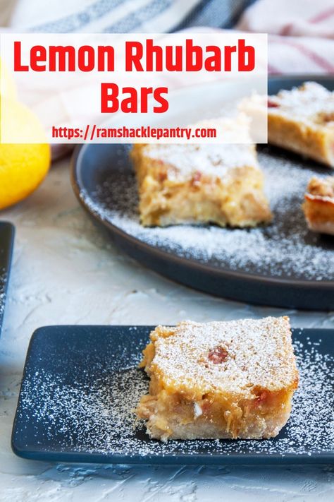 Rhubarb Bars Recipes, Lemon Rhubarb, Cherry Rhubarb, Easy Rhubarb Recipes, Rhubarb Dessert, Best Rhubarb Recipes, Rhubarb Bars, Spring Recipes Dessert, Rhubarb Desserts