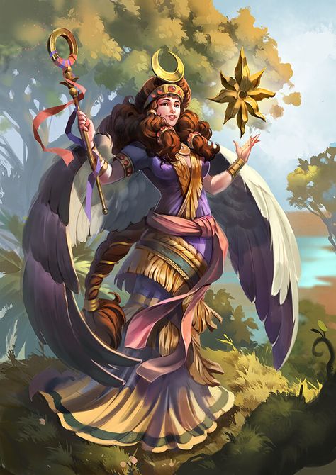 ArtStation - Sumerian gods and Heroes part 1, Ekaterina Chesalova Ishtar Goddess, Goddess Of Love, Mesopotamia, Greek Gods, Gods And Goddesses, Grimm, Female Art, Dungeons And Dragons, Character Inspiration