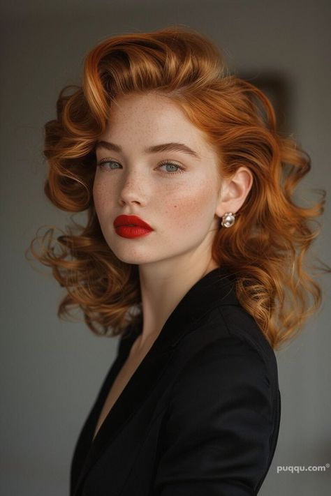 Woman Costume, Mob Wife, Aesthetic People, Woman Portrait, Retro Hairstyles, Ginger Hair, 인물 사진, Vintage Hairstyles, Elie Saab