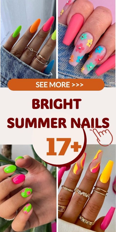 Neon Summer Nails, Firework Nail Art, Lime Green Nails, Firework Nails, Pink Summer Nails, Neon Summer, Neon Nail Designs, Abstract Motifs, Baby Blue Nails