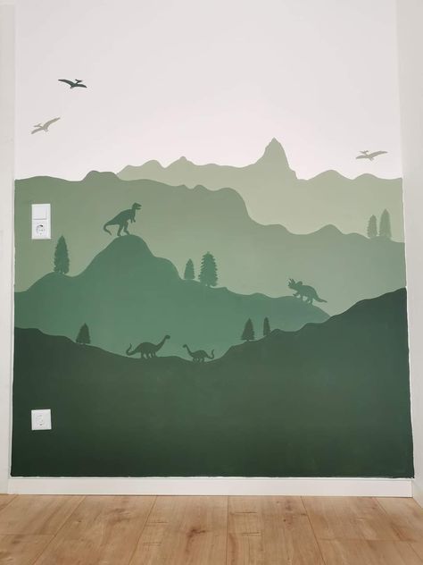 Dinosaur Bedroom Paint Ideas, Dino Wall Painting, Dinosaur Wall Paint, Kids Room Wall Paint Dinosaur, Dinosaur Room Mural, Dinosaur Room Paint Ideas, Dinosaur Nursery Mural, Dinosaur Wall Painting, Boys Mural Bedroom