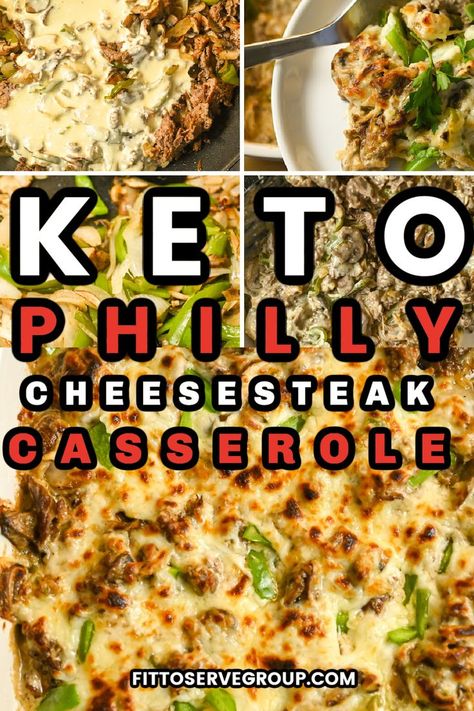 Easy Keto Philly Cheesesteak Casserole Keto Philly Cheesesteak Casserole, Philly Cheese Steak Casserole Recipe, Keto Philly Cheesesteak, Philly Cheesesteak Casserole, Cheesesteak Casserole, Philly Cheese Steak Casserole, Main Dish Casseroles, Keto Casserole, Low Carb Casseroles