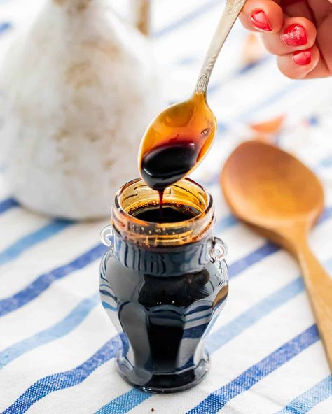 This Balsamic Glaze recipe, aka balsamic reduction, is the perfect addition to your dinner table. It's as versatile as salt & pepper! Add a drizzle of this perfectly balanced sweet and tangy glaze to take your culinary creations to the next level. #balsamicglaze #balsamicreduction Truffle Balsamic Glaze, Balsamic Glaze Recipe, Balsamic Reduction Recipe, Easy Lentil Soup, Best Lentil Soup Recipe, Moroccan Spice Blend, Balsamic Glaze Recipes, Diy Foods, Balsamic Pork