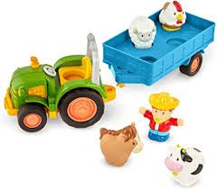 Amazon.com: Battat – Farm Tractor Toys for Toddlers, Kids – Lights, Animal Sounds & Old Macdonald Music – 7pc Pretend Play Set – Tractor, Trailer, Farm Animals – Farming Fun Tractor – 18 Months + : Toys & Games Old Macdonald, Toy Barn, Activity Cube, Toys For Toddlers, Animal Sounds, Farm Toys, Fun Songs, Kids Lighting, Tiny Hand