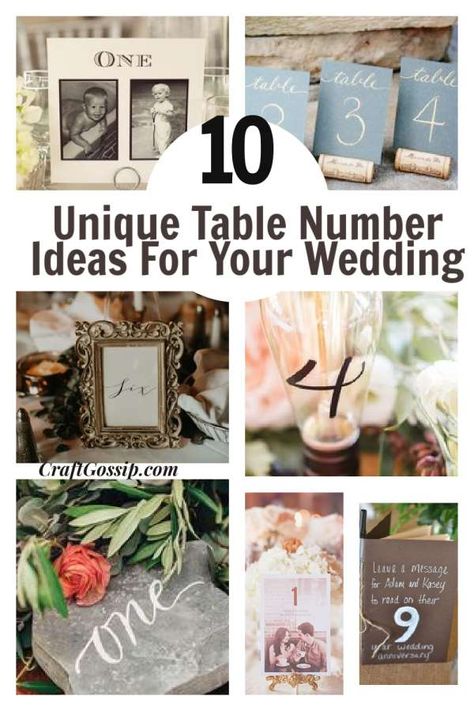 10 Unique Table Number Ideas For Your Wedding – DIY Weddings Unique Table Number, Unique Table Numbers Wedding, Table Number Ideas, Unique Table Numbers, Table Numbers Wedding Diy, Diy Table Numbers, Table Markers, Number Ideas, Table Assignments