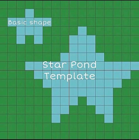 Minecraft River Template, Star Pond Animal Crossing, Star Pond Minecraft, Acnh Moon Pond Tutorial, Moon Pond Minecraft, Minecraft Pond Template, Cute Minecraft Date Ideas, Star Pond Acnh, Acnh Star Lake