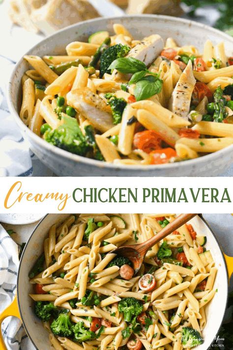 Pasta Primavera Recipes With Chicken, Chicken Pasta And Vegetables, Chicken Primavera Casserole, Chicken Pasta Primavera Recipes, Easy Pasta Dishes With Chicken, Pasta Dishes With Chicken, Pasta Primevera, Pasta Primavera With Chicken, Chicken Pasta Primavera