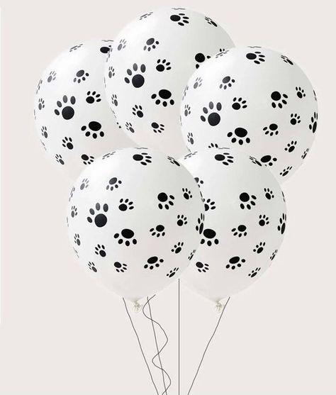 Puppy Balloon Garland, Dog Birthday Balloons, Dog Birthday Balloon Garland, Puppy Party Balloons, Paw Print Balloons, Black Ballons, Balloons Happy Birthday, Birthday Toys, Printed Balloons