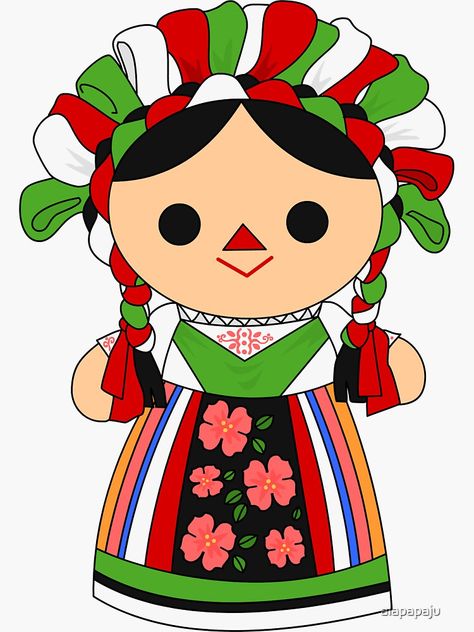 Pegatina «Maria 5 (Mexican Doll)» de alapapaju | Redbubble Mexican Party Decorations, Mexican Fiesta Party, Mexican Doll, Fiesta Theme Party, Mexican Party Theme, Fiesta Theme, Mexican Decor, Mexican Party, Hispanic Heritage Month