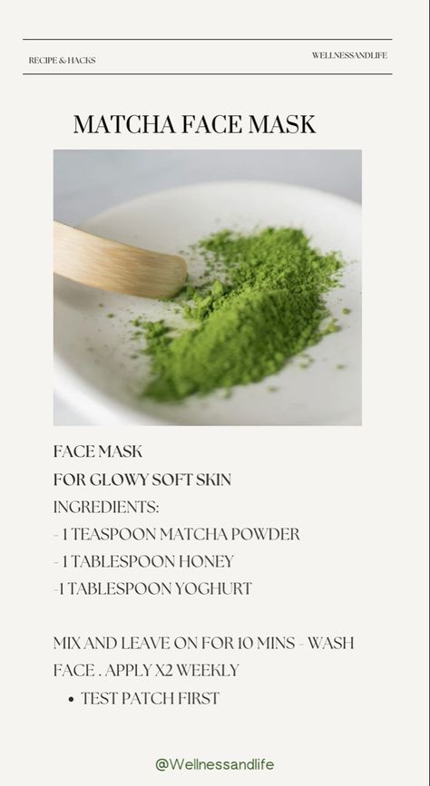 Matcha benefits drink glowy skin skincare@ Matcha Face Mask, Matcha Kit, Face Mask Skincare, Matcha Tea Set, Mask Skincare, Skin Care Business, Matcha Whisk, Skin Face Mask, Easy Dinner Recipes Crockpot