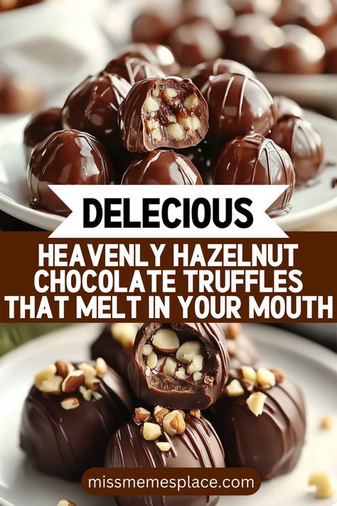 Experience the bliss of Heavenly Hazelnut Chocolate Truffles that melt in your mouth! This delightful dessert combines the irresistible flavors of Nutella and semi-sweet chocolate, creating a rich and creamy treat. Perfect for any occasion—be it a festive celebration or a cozy night in—these truffles are easy to make and incredibly versatile. Customize them with crushed hazelnuts, cocoa powder, or even a sprinkle of sea salt for an extra touch of elegance. Hazelnuts Recipes, Chocolate Truffles Recipe, Hazelnut Recipes, Chocolate Candy Recipes, Truffles Recipe, Hazelnut Chocolate, Truffle Recipe Chocolate, Truffle Recipe, Wine Desserts