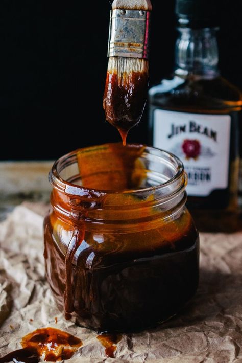 No high fructose corn syrup in this easy, homemade Honey Bourbon Barbecue Sauce. Great for dipping and grilling. Bourbon Barbecue Sauce Recipe, Homemade Honey Bbq Sauce, Bourbon Barbecue Sauce, Cooking With Bourbon, Bourbon Honey, Homemade Bourbon, Bourbon Bbq Sauce, Homemade Bbq Sauce Recipe, Basting Sauce