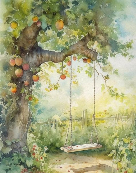 Watercolor summer vintage drawing of a s... | Premium Photo #Freepik #photo #watercolor-background #watercolor #watercolor-nature #orange-watercolor Cute Vintage Photos, Nature Drawing With Watercolors, Natural Drawing Watercolor, Spring Artwork Illustrations, Garden Painting Watercolor, Background Nature Drawing, Whimsical Garden Drawing, Garden Art Watercolor, Watercolor Vintage Art