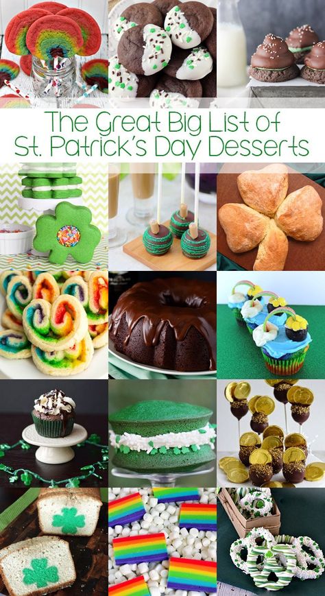 St Patricks Desserts, St Patrick's Day Desserts, St Patricks Food, St Patrick Day Snacks, Rainbow Desserts, Dreamy Desserts, St Patties, Fete Saint Patrick, St Patrick Day Treats