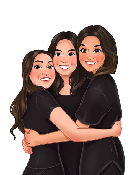 Friends portrait | Cartoon portrait | Cartoon portrait from photo | Family portrait | Gifts Idea | Digital portrait | Friends gift Illustrated Family Portrait, Friends Portrait, Family Portrait Drawing, Girlfriends Day, Cute Ducklings, Custom Portrait Illustration, Family Portrait Poses, Instagram Photo Frame, Photo Family