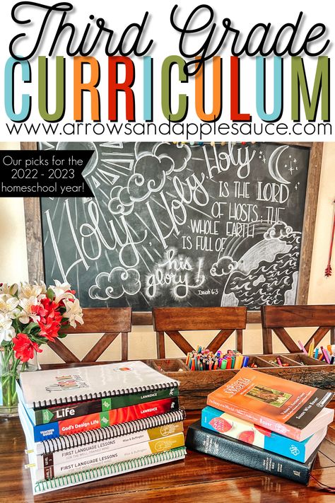 We're excited to share our homeschool curriculum picks for third grade for this coming school year, as well as our family style subjects! #homeschool #thirdgrade #classicalhomeschool #thirdgradecurriculum #curriculumreview #thirdgrademath #thirdgradelanguagearts #thirdgradescience 3rd Grade Language Arts Curriculum, Third Grade Homeschool Schedule, Homeschooling Third Grade, Homeschool Circulum, Homeschool Schedule 3rd Grade, 3rd Grade Homeschool Ideas, Homeschool Third Grade, Homeschool 3rd Grade, Third Grade Curriculum