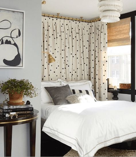 9 Ways to Hang Curtains You Haven’t Thought of Before - Curtains Up Blog | Kwik-Hang Ways To Hang Curtains, Curtains Behind Bed, Fabulous Wallpaper, Headboard Curtains, Hang Curtains, Large Curtains, Unique Curtains, Bottomless Brunch, Perfect Room