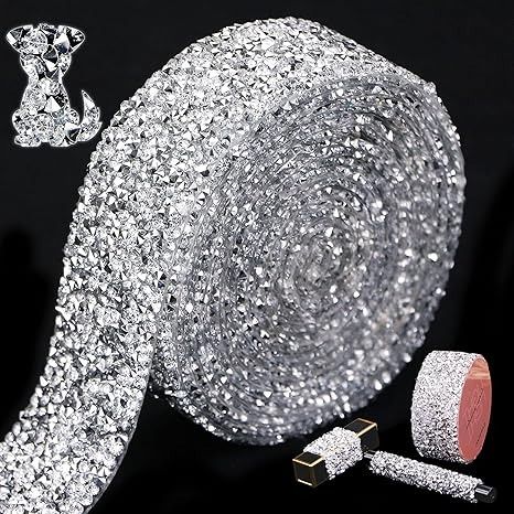 Amazon.com: Locacrystal Bling Crystal Rhinestone Ribbon Self-adhesive iron on Resin Diamond Ribbon Wrap Roll DIY Bling Stickers for wedding Clothing Cars Crafts Dress Decoration（Silver,1.18inch x 3yard） : Arts, Crafts & Sewing Stickers For Wedding, Diy Bling, Rhinestone Ribbon, Diamond Ribbon, Resin Diamond, Dress Decoration, Rhinestone Sticker, Car Craft, Wedding Clothing