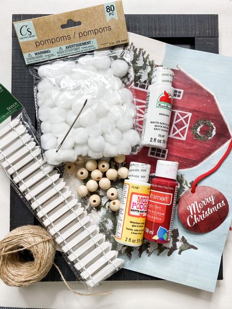 Dollar Tree Crafts Diy Farmhouse Christmas, Farmhouse Christmas Diy Crafts, Top Sellers At Craft Shows, Dollar Tree Christmas House Diy, Dollar Tree Crate Crafts Christmas, Dollar Tree Wood Crafts Diy Christmas, Christmas Crafts Dollar Tree Diy, Walmart Crafts Diy, Diy Country Christmas Decor