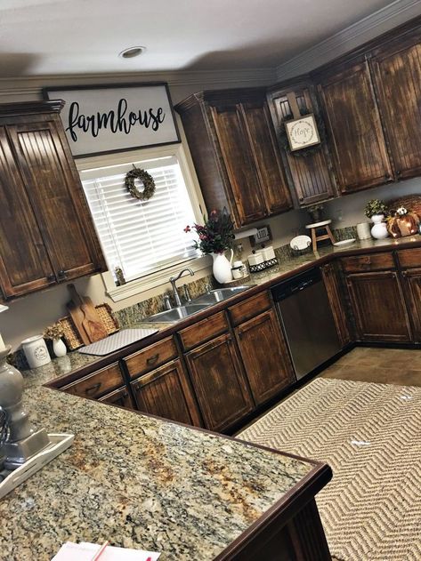 Farmhouse Apartment Kitchen, Double Wide Decor, Double Wide Remodel Farmhouse Style, Western Kitchen Decor Ideas, Double Wide Interior, Trailer Kitchen Remodel Single Wide, Mobile Home Kitchen Ideas, Singlewide Trailer Remodel, Singlewide Mobile Home Ideas