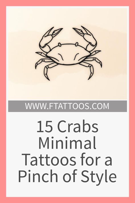 A collection of 15 minimalist crab tattoos that blend style and meaning—discover which design could resonate with your personal story. Will one of them inspire you? Small Crab Tattoo, Crab Tattoos, Lobster Tattoo, Crab Illustration, Crab Tattoo, Personal Mantra, Small Tats, Minimal Tattoos, Tattoo Aftercare