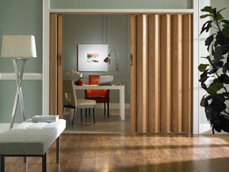 Accordion folding doors from 4 companies - including 3 that have been in business for decades - Retro Renovation Acordian Doors, Room Seperator, Accordian Door, Accordion Folding Doors, Accordion Doors, Door Dividers, Sliding Folding Doors, Plastic Window, Room Divider Doors