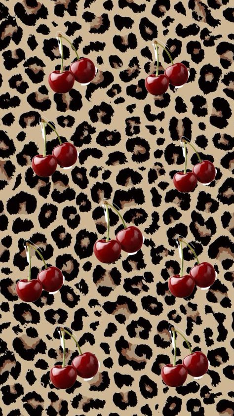 #myfirstshuffle #leopardprint #cherry #wallpaperinspo Y2k Cherry, Cherry