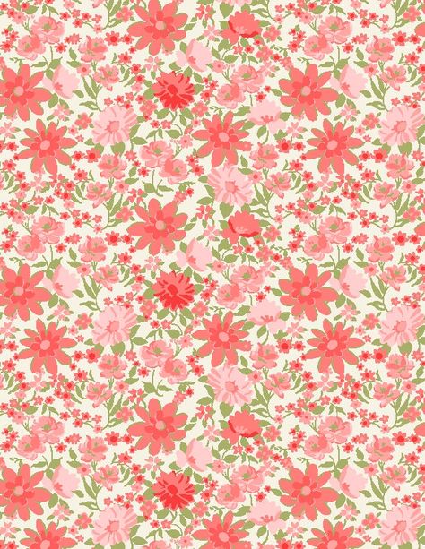 "Listing is for 1/2 yard of Sentiments - Packed Floral Cream by Kaye England Manufacturer: Wilmington Prints Fabric type: 100% cotton Fabric width: 44/45\" SKU: 1803 98723 133 If more than 1/2 yard is ordered, item will be one continuous cut. Item ships from smoke/pet free home." Backgrounds Cottagecore, Cute Floral Wallpapers, Prints Fabric, Dainty Patterns, Cute Floral Background, Flowers Summer, Pink Floral Pattern Wallpaper, Flowers Print, Cute Fabric Patterns