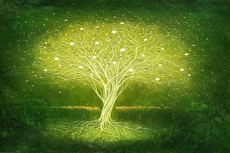 Cosmic Tree Of Light Activated For Collective Dmt Release Golden Fruit, Art Amour, Fruit Painting, Wow Art, Pics Art, Tree Art, Emerging Artists, A Tree, Tree Of Life