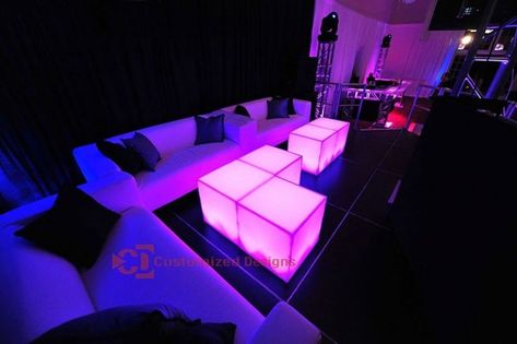 Nightclub Tables, Glow Cube, Lounge Tables, Boulder House, Glow Table, Container Restaurant, Design Vip, Sunroom Furniture, Custom Table Top