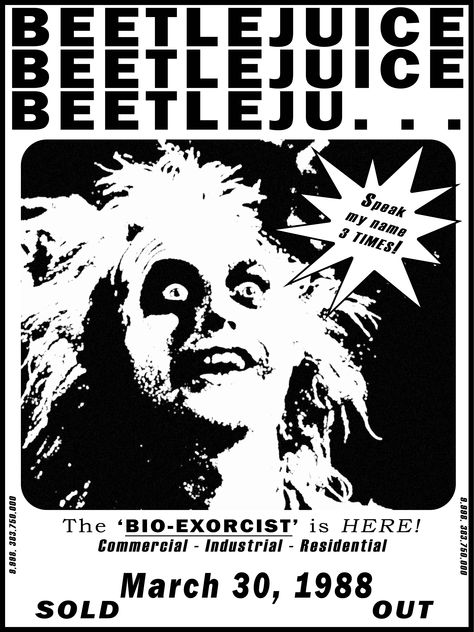 Black And White Beetlejuice, Spooky Poster Design, Beetle Juice Poster, Beetlejuice Images, Beetlejuice Design, Beetlejuice Poster, Halloween Pin Up, Beetlejuice Movie, Artist Film