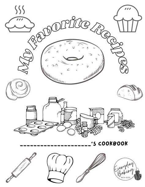 Cooking Coloring Pages, Cookbook Cover Design, Recipe Book Cover, Holiday Recipe Card, Cookbook Cover, Make Your Own Cookbook, Recipe Book Covers, Homemade Recipe Books, Kids Foods