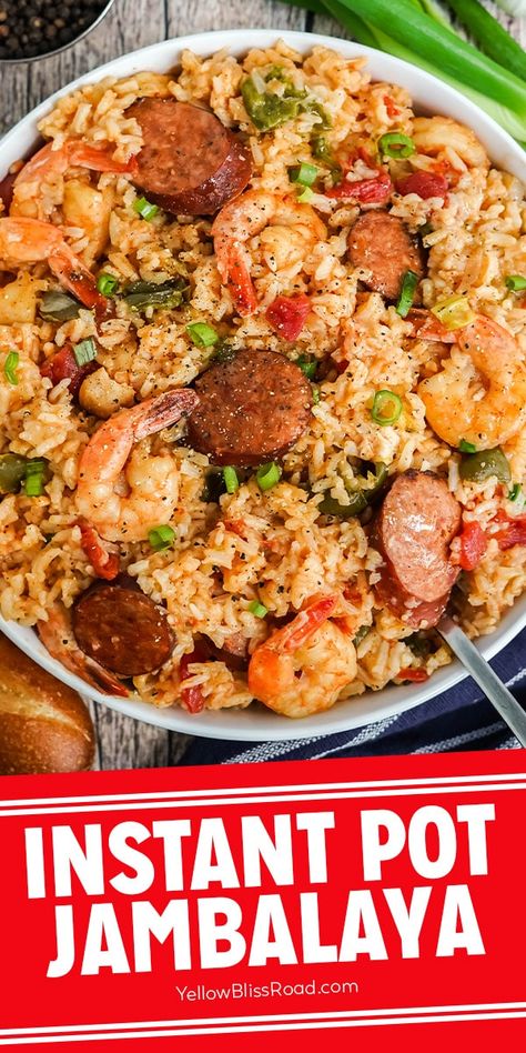 Instapot Jumbalaya Recipe, Chicken And Sausage Jambalaya Instapot, Instant Pot Jambalaya Shrimp And Sausage, Pressure Cooker Jambalaya, Insta Pot Jambalaya Recipe Easy, Instant Pot Cajun Rice, Instant Pot Cajun Chicken And Rice, Jambalaya Recipe Pressure Cooker, Instant Pot Recipes For Dinner