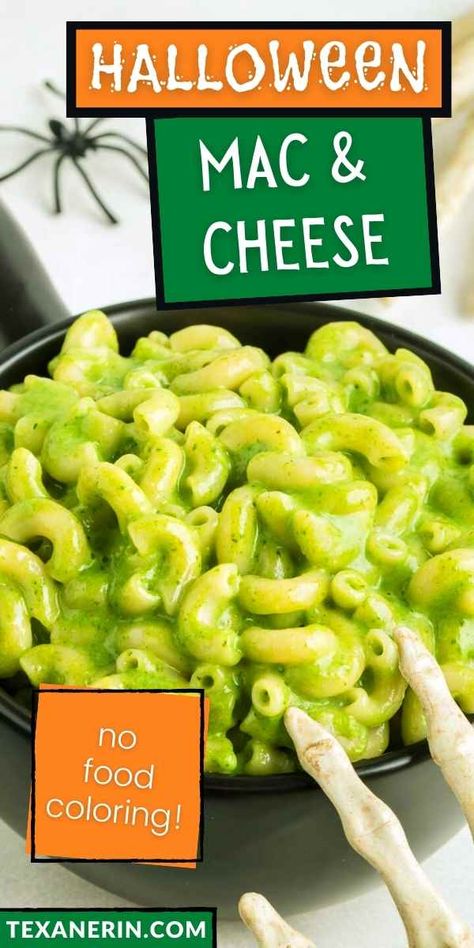 Halloween Mac and Cheese - Texanerin Baking Toxic Mac And Cheese Halloween, Toxic Waste Mac And Cheese, Halloween Food Sides, Beetlejuice Food Ideas, Beetlejuice Snacks, Halloween Mac And Cheese, Beetlejuice Dinner, Spooky Halloween Dinner, Halloween Dinner Ideas