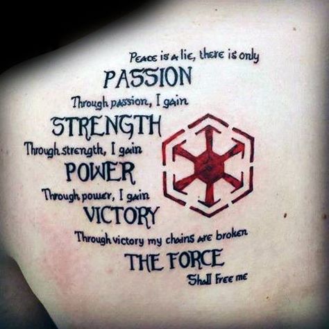 Back Star Wars Quote Sith Symbol Guys Tattoo Designs Shellback Tattoo, Sith Symbol, Sith Tattoo, Empire Tattoo, Quote Tattoo, Star Wars Sith, Symbol Tattoo, Star Wars Quotes, Star Wars Tattoo