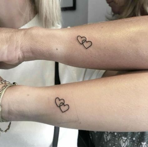 Unique Couple Tattoo, Unique Couple Tattoos, Niece Tattoo, Couple Tattoo Ideas, Twin Tattoos, Cute Tattoos On Wrist, Matching Friend Tattoos, Small Matching Tattoos, Matching Best Friend Tattoos