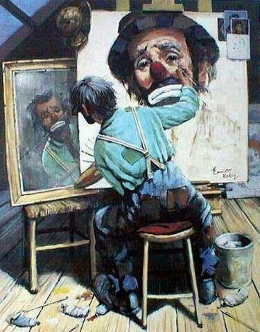 Love Norman Rockwell Art, Clown Paintings, الفن الرقمي, A Clown, Arte Inspo, Art Et Illustration, Norman Rockwell, Art And Illustration, Ho Chi Minh