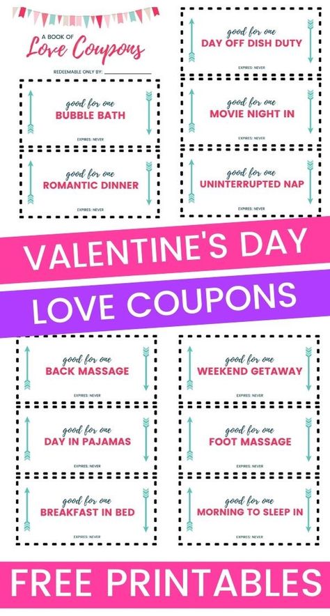 Free Passes For Boyfriend, Coupon Books For Boyfriend, Coupon Book Diy, Love Coupons For Him, Printable Coupon Book, Valentines Day History, Couples Stuff, Gifts For Boyfriends, Coupons For Boyfriend