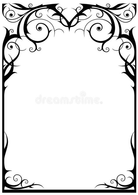 Fantasy frame royalty free illustration Fantasy Frame Border, Fantasy Border Design, Goth Frame, Halloween Frame, Happy Halloween Font, Gothic Text, Picture Borders, Frames Design Graphic, Creative Typography Design