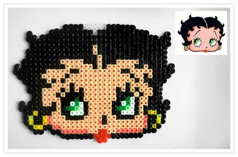 betty boop perler bead pattern | Betty Boop hama perler beads Betty Boop Perler Beads, Betty Boop Perler Bead Pattern, Barbie Perler Beads, Hama Disney, Perler Beads Ideas, Hama Mini, Melty Bead Patterns, Fuse Bead Patterns, Art Perle