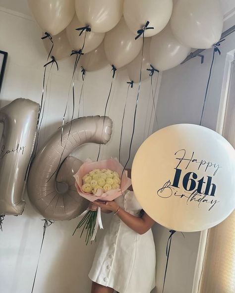 Birthday girl balloons paired with a bouquet of white roses 🎉🤍✨ • Next day delivery ✔️ • Covering whole of London ✔️ • Made ready from office & delivered straight to you ✔️ #nudeballoons #nudeballoon #giantballoons #personalisedballoons #sweet16 #16thbirthday #birthdaygirl #birthdayballoons #whiteroses #londonballoons #balloondelivery #forher #nudecake #birthdaycake #london #ceilingballoons #balloons #balloondecoration #corporateballoons #balloondelivery #londonballoons #flowerdelivery #lo... Sweet 16 Balloon Bouquet, Bouquet Of White Roses, Balloons Flowers, 16 Balloons, Personalized Balloons, Balloon Delivery, Giant Balloons, Balloon Flowers, Balloon Bouquet